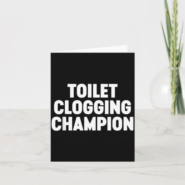 Tarjeta Toilet Clogging Chamon Funny Award Dad Jokes  (Anverso)