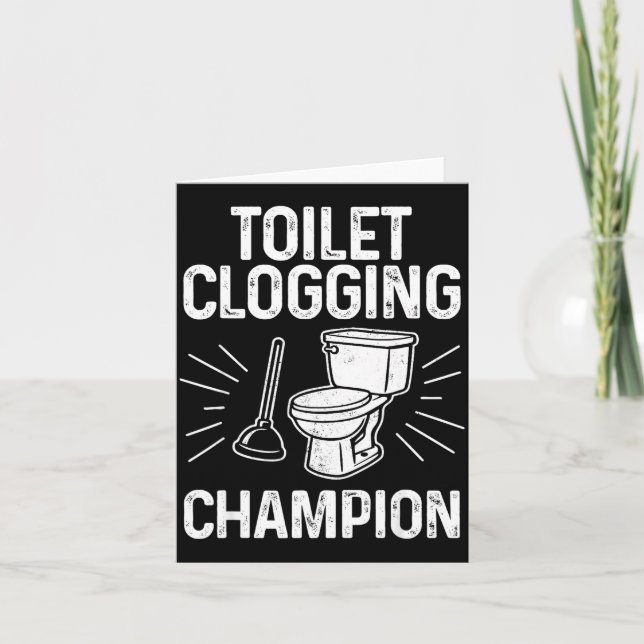 Tarjeta Toilet Clogging Chamon Funny Graphic Toilet Cloggi (Anverso)