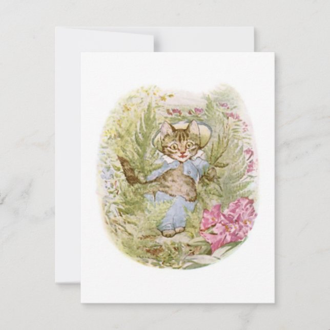 Tarjeta Tom Kitten (Ilustracion de gato lindo) Beatrix Pot (Anverso)