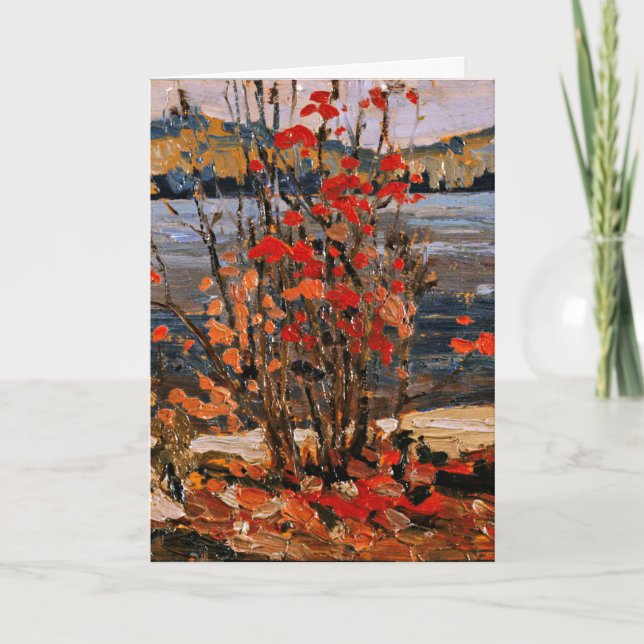 Tarjeta Tom Thomson - Lago y árbol rojo (Anverso)