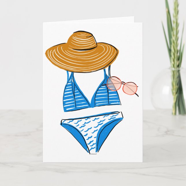 Tarjeta Toma el sol - Blue Swimsuit 2 (Anverso)
