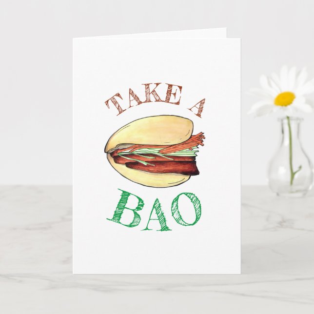 Tarjeta TOMA UN Belly de cerdo BAO Bun comida taiwanesa ch (Planta pequeña)