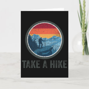 Tarjeta Toma Un Paseo Senderista Retro Al Aire Libre Trekk