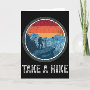 Tarjeta Toma Un Paseo Senderista Retro Al Aire Libre Trekk