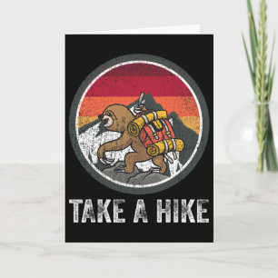 Tarjeta Toma Un Paseo Sloth Senderista Retro Diversión Cam