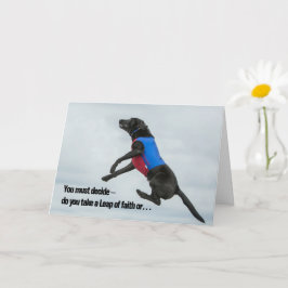 Tarjeta Toma un Salto de Fe, o Err al lado de...
