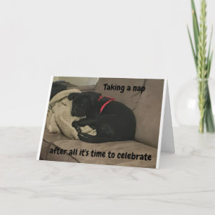 TARJETA TOMANDO UN NAP PARA QUE PUEDA "CELEBRAR MÁS TARDE"