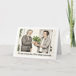 Tarjeta Tomándolo personalmente regalo de planta humor