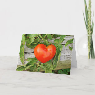 Tarjeta Tomate con forma de corazón