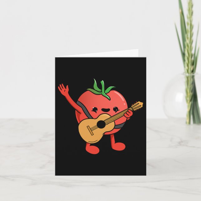 Tarjeta Tomate jugando a la guitarra tomate Lover (Anverso)