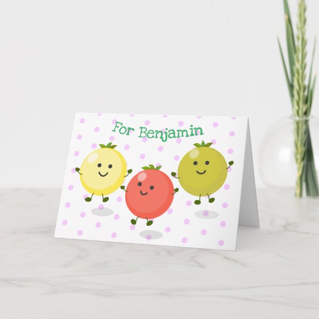 Tarjeta Tomates de cereza personalizado ilustracion (Anverso)