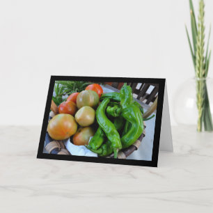 Tarjeta Tomates y Pimientos Verdes en Cesta