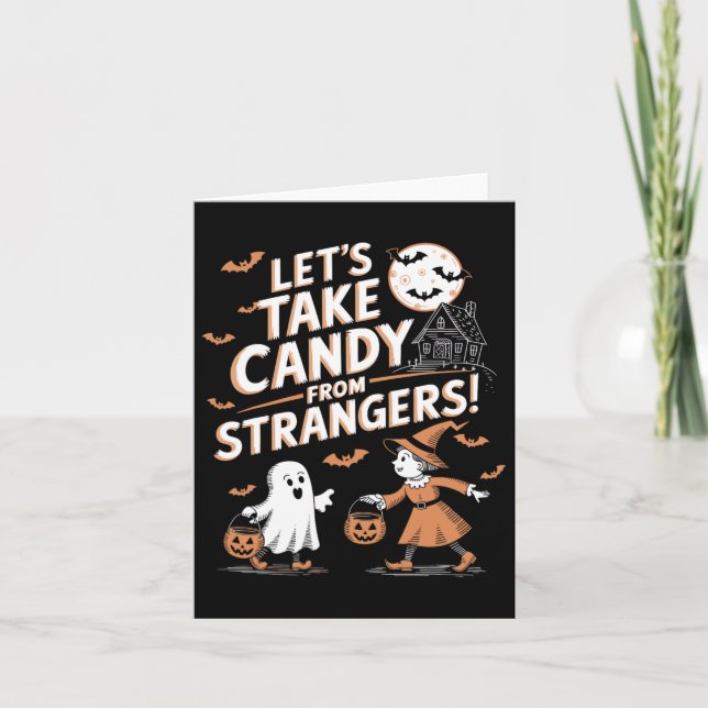 Tarjeta Tomemos Candy De Los Extraños Halloween 5 (Anverso)
