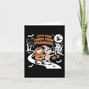 Tarjeta Tomemos Dulces De Extraños Divertido Halloween 1 