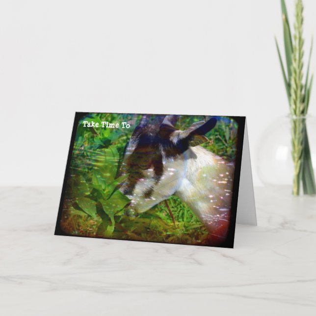 Tarjeta Tómese tiempo para parar y oler a las flores (Anverso)