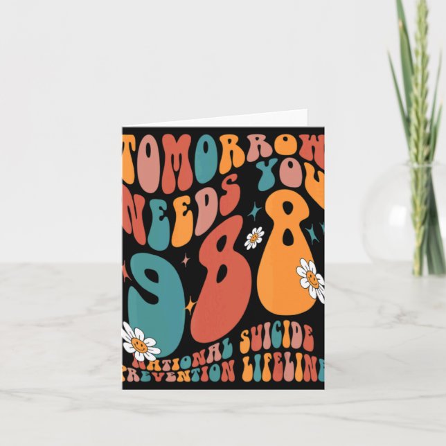 Tarjeta Tomorrow Needs You 988 National Suicide Prevention (Anverso)