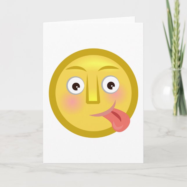 Tarjeta Tongue Out Emoji Funny Goofy Face (Anverso)