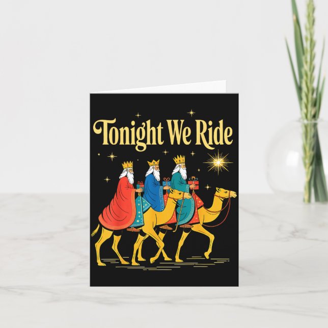 Tarjeta Tonight We Ride Christmas, 3 Wise Men, Christian C (Anverso)