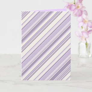 Tarjeta Tonos de lavanda Suaves rayas de marfil