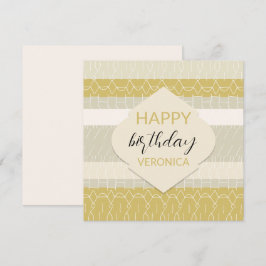 Tarjeta Tonos Rubor de mostaza nativos con patrón geométri