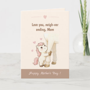 Tarjeta Tonos suaves y cálidos, pony lindo, amor intermina