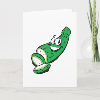 Tarjeta tonta y feliz pepino
