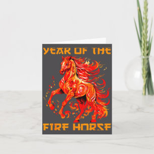 Tarjeta Tonto caballo lunar año de fuego nuevo chino feliz