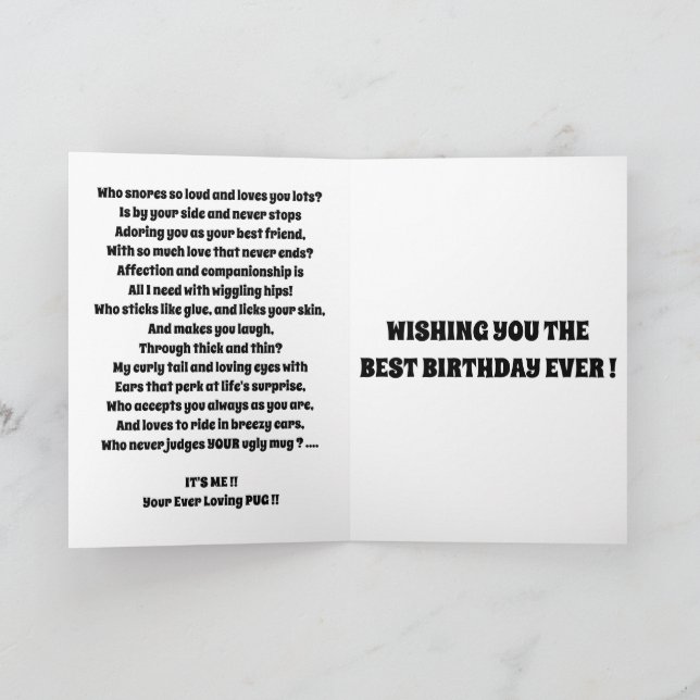 Tarjeta Tonto lindo del perro divertido (Interior)