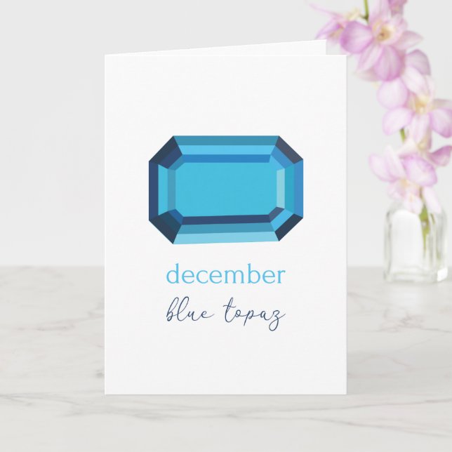 Tarjeta Topacio Azul de Birthstone Diciembre (Orquídea)