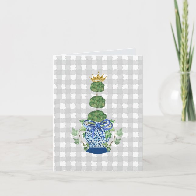 Tarjeta Topiario de Chinoiserie Blue Ginger Jar (Anverso)