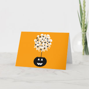 Tarjeta Topiary Skull de Halloween
