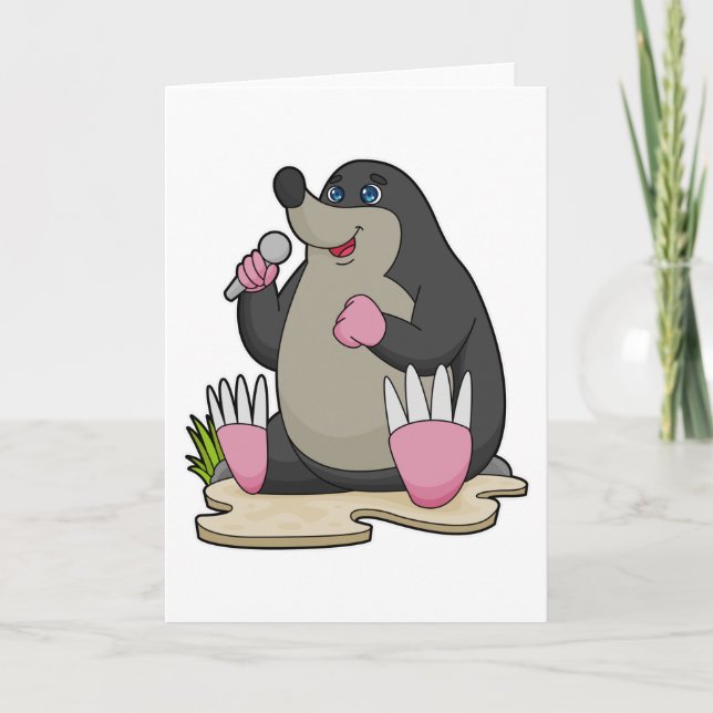 Tarjeta Topo como cantante con micrófono (Anverso)