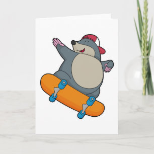 Tarjeta Topo como patinador con monopatín
