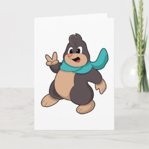 Tarjeta Topo con bufanda
