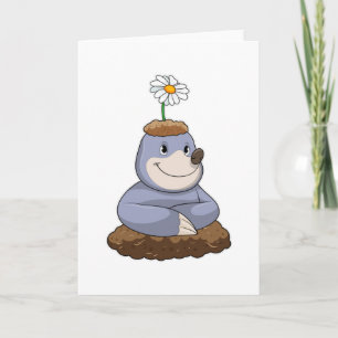 Tarjeta Topo con flor de margarita