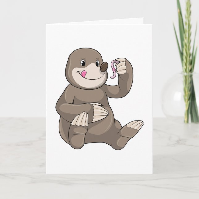 Tarjeta Topo con lombriz (Anverso)