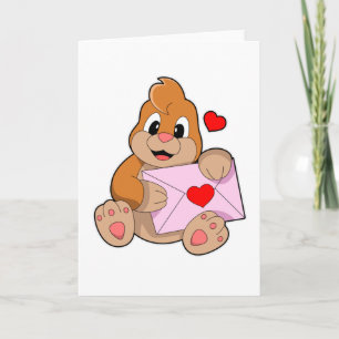 Tarjeta Topo con sobre del corazón