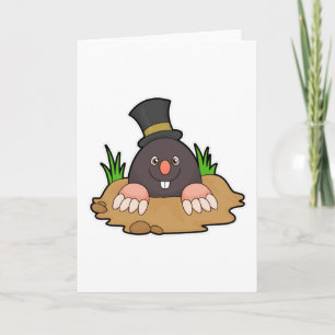 Tarjeta Topo con topera y sombrero