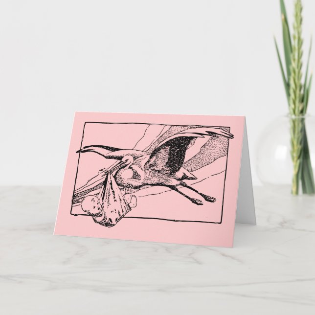 Tarjeta Tormenta y bebé: Felicitaciones a la niña bebé (Anverso)