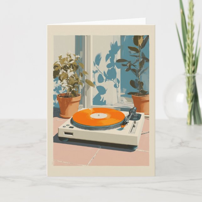 Tarjeta Tornamesa soleado con vinilo naranja (Anverso)