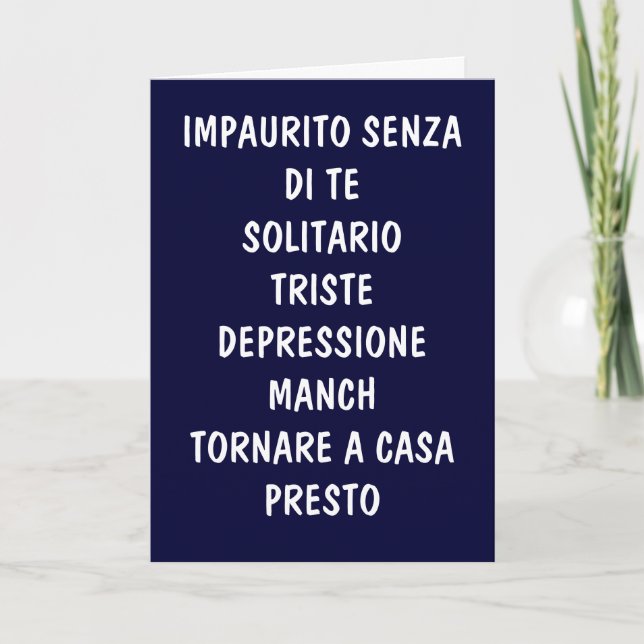 TARJETA TORNARE A CASA PRESTO (VEN A CASA PRONTO) (Anverso)