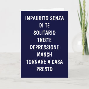 TARJETA TORNARE A CASA PRESTO (VEN A CASA PRONTO)