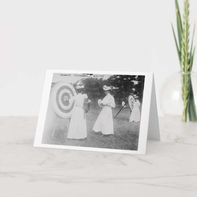 Tarjeta Torneo del tiro al arco en Boston, fotografía de (Anverso)