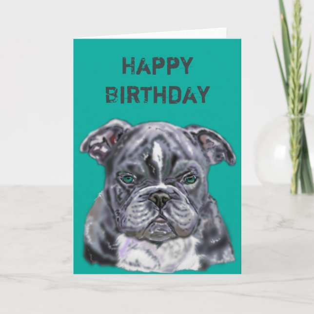 Tarjeta Toro de la carta de cumpleaños feliz - Mascotas am (Anverso)