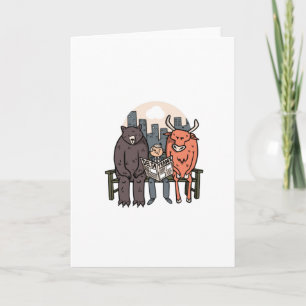 Tarjeta Toro Y Oso - Gracioso Cripto/Existencias