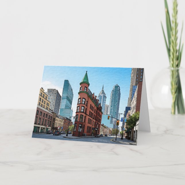 Tarjeta Toronto Canadá Gooderham Building Watercolor (Anverso)