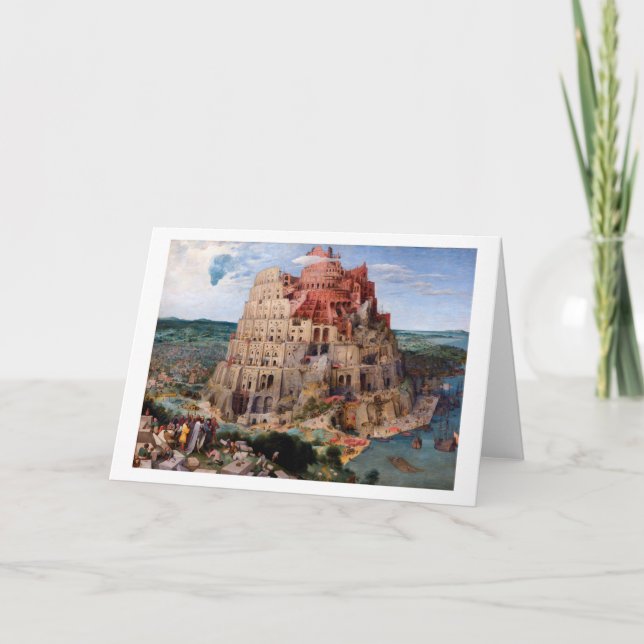 Tarjeta Torre de Babel, Pieter Bruegel el mayor, 1563 (Anverso)