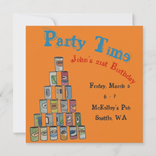 Tarjeta torre de cerveza personalizada (Anverso)