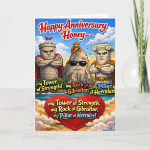 Tarjeta Torre de fuerza aniversario de bodas para el marid