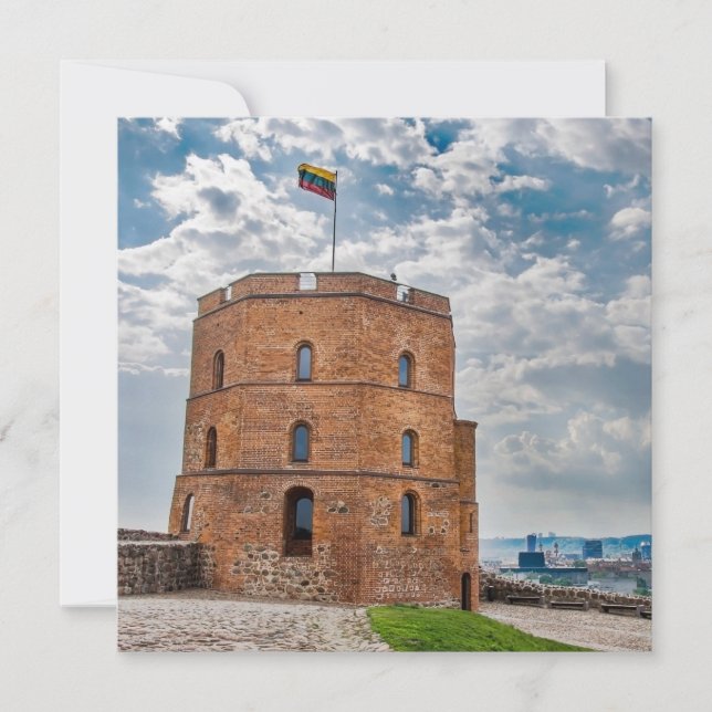 Tarjeta Torre de Gediminas en Vilnius, Lituania (Anverso)
